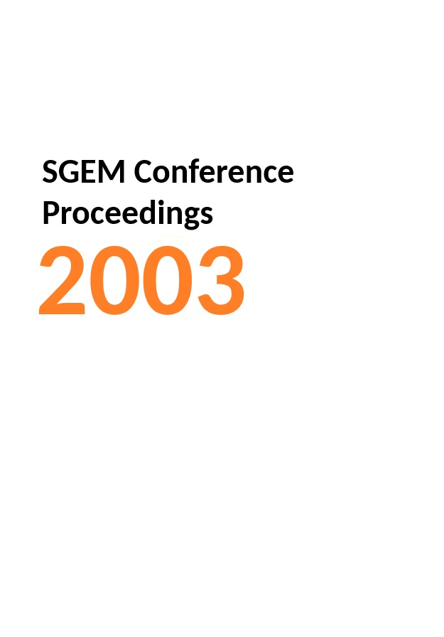 3rd International Scientific Conference - SGEM2003