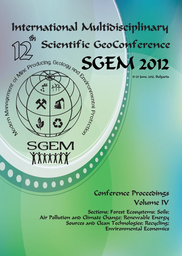 SGEM International Multidisciplinary Scientific GeoConference EXPO Proceedings; SGEM2012 12th International Multidisciplinary Scientific GeoConference