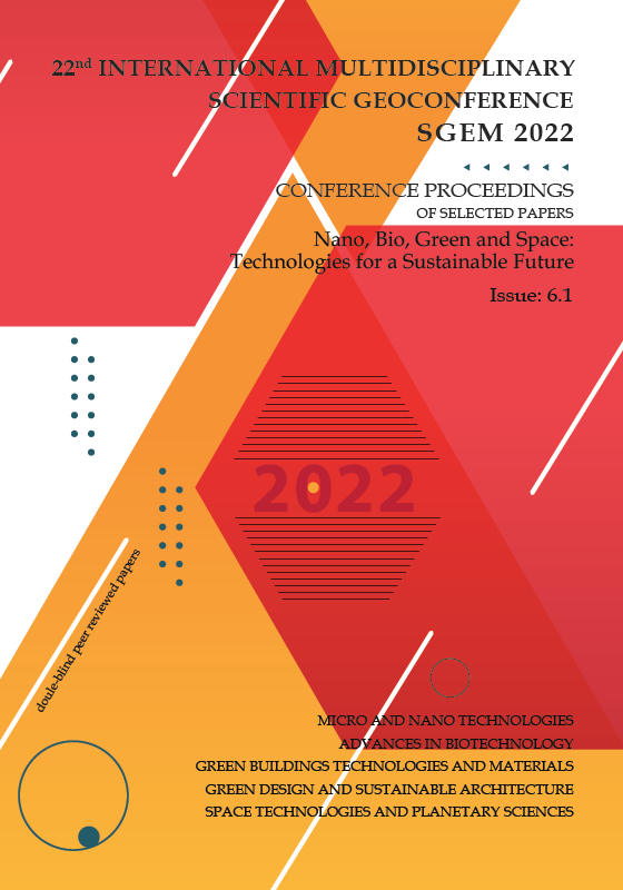SGEM International Multidisciplinary Scientific GeoConference- EXPO Proceedings; 22nd SGEM International Multidisciplinary Scientific GeoConference Proceedings 2022
